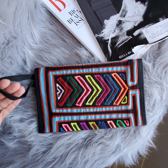Envelop Clutch / Mola / Boho/ Etnic artisanal - Picture 8 of 8
